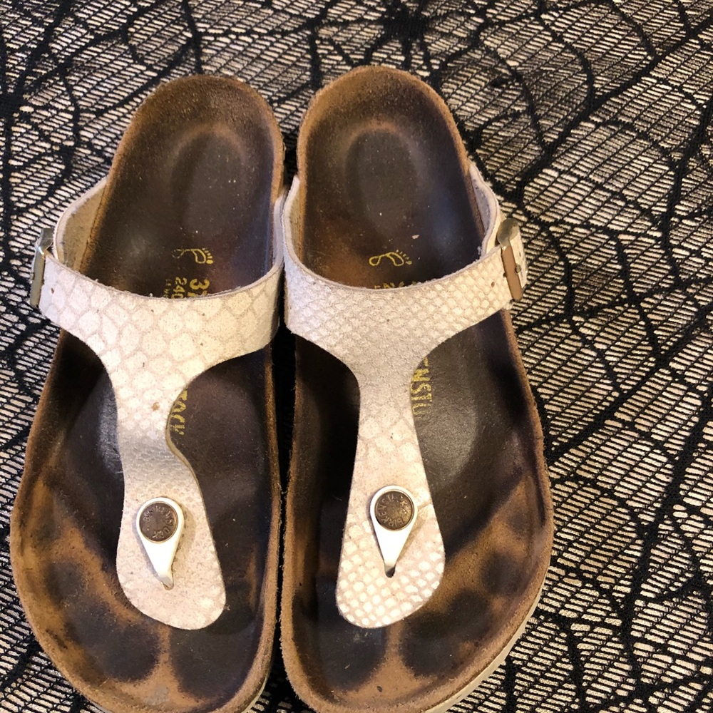 Birkenstock snake skin design